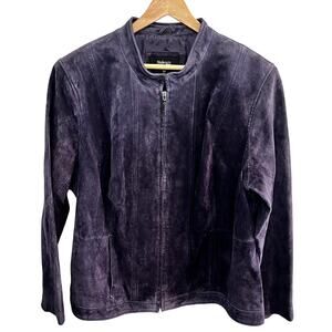 Style & Co Jacket Womens‎ 18W Genuine Leather Full Zip Lined New Plus Size Suede